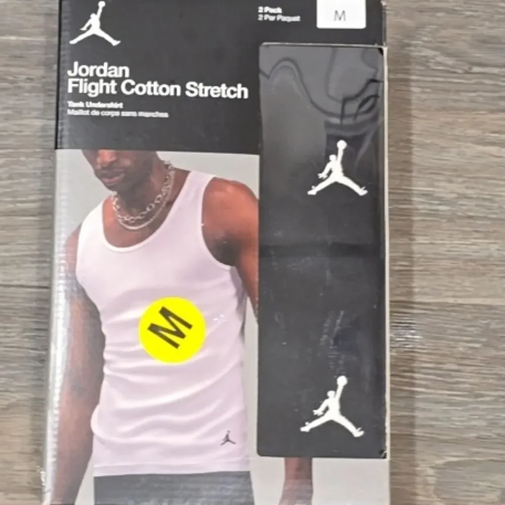 Jordan‎ Flight 2-PK Cotton Stretch Tank Undershirt- Black